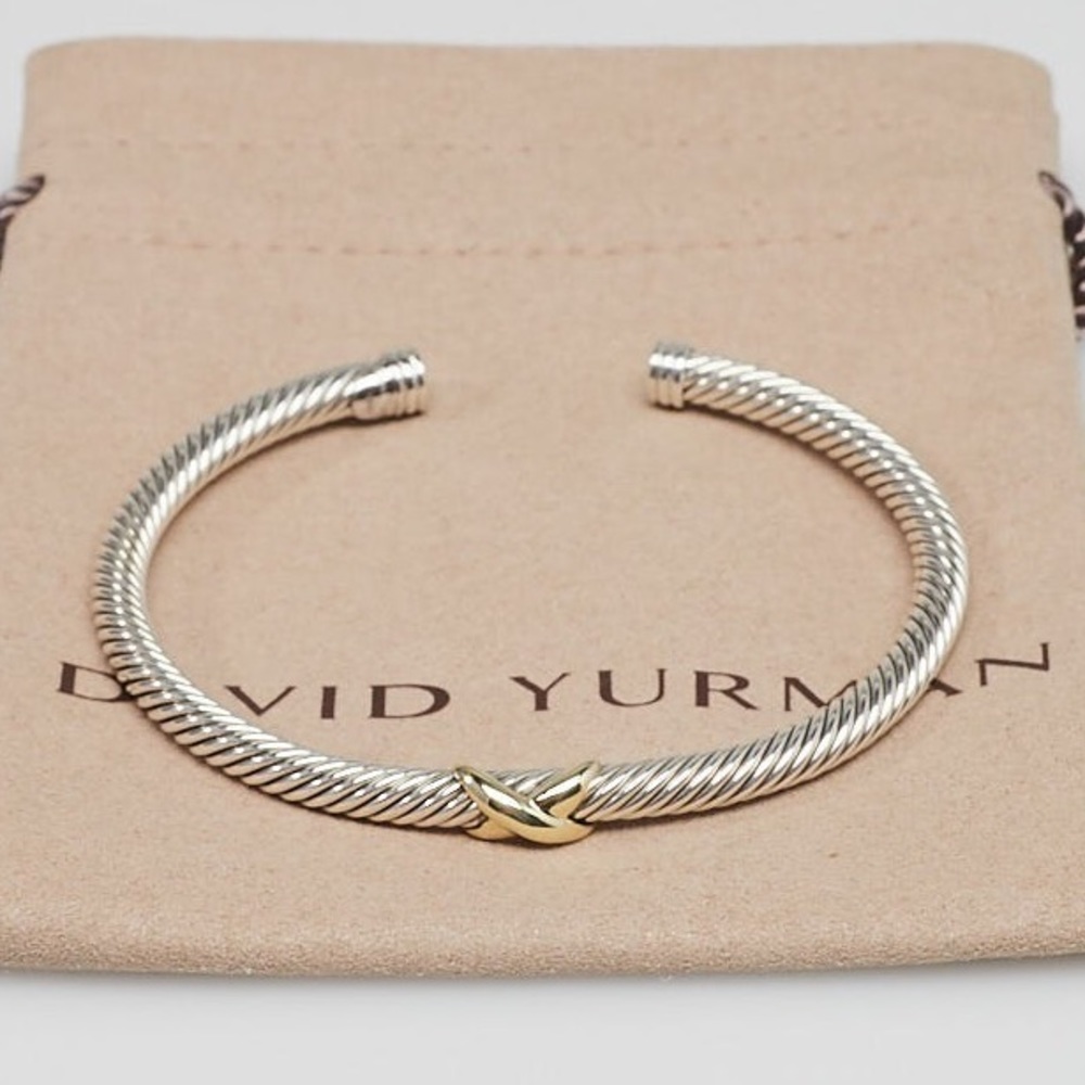 David Yurman 4mm Gold X Bracelet Medium